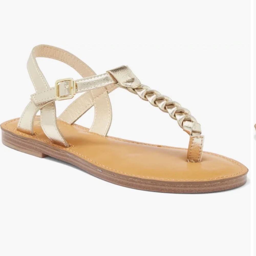MIA Kids Annae T-Strap Soft Gold Sandals Size 3 NEW